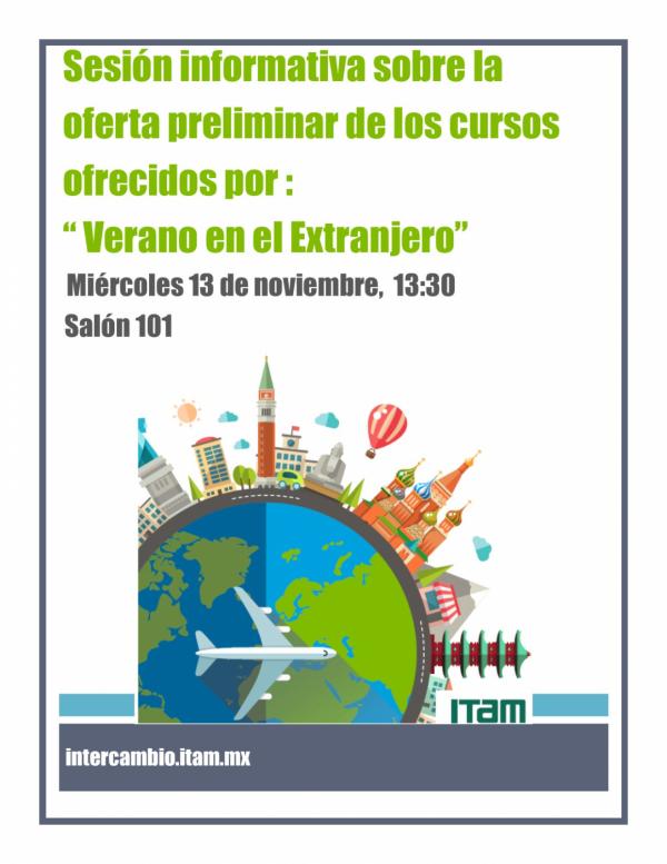 Sesión informativa sobre la oferta preliminar del programa Verano en el extranjero 2020