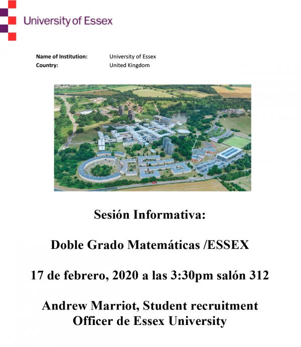 Sesión Informativa Doble Grado Matemáticas /ESSEX